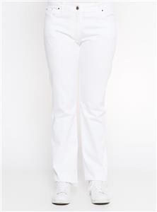 شلوار سایز بزرگ زنانه سفید جین   Nevra 288092 