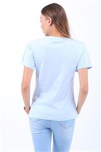 تیشرت زنانه یخی یخی – آبی چاپی   Vavin -34588