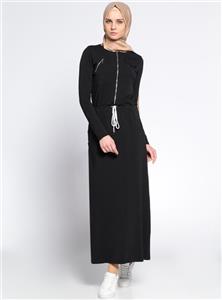 پیراهن زنانه مشکی بند دار از کمر  ساده   Everyday Basic 265258