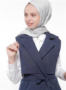 جلیقه زنانه سورمه ای یقه باز  ساده   Everyday Basic 304881