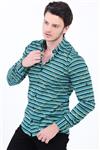 پیراهن مردانه فیروزه ای طرحدار   Vavin -24451