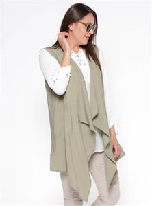 جلیقه سایز بزرگ زنانه سبز یقه باز    Even Fashion 290085