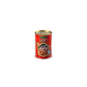 کنسرو لوبیا چیتی دلپذیر مقدار 420 گرم Delpazir Pinto Beans Canned 420gr 