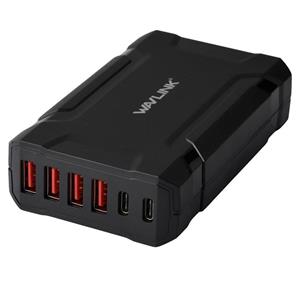 شارژر رومیزی 6 پورت ویولینک مدل WL-UH1062PC2 Wavlink WL-UH1062PC2 6Port Desktop Charger