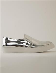 کفش اسپرت زنانه نقره ای آینه ای روزانه Mecrea 120345 