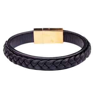 دستبند چرمی آتیس کد I2100BLACK Atiss I2100BLACK Leather Bracelet