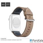 بند چرمی اپل واچ هوکو 42 میلی متری Luxury Genuine Leather Watchband Strap Stainless Steel Buckle