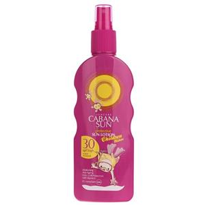 اسپری لوسیون افتاب کودک کابانا سان مدل Children Ninos Spf30 حجم 200 میلی لیتر Cabana Sun Protective Lotion 200ml 