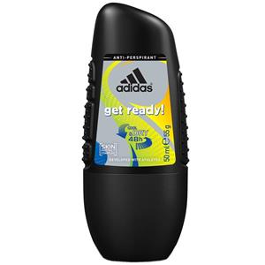 رول ضد تعریق مردانه آدیداس مدل Get Ready حجم 50 میلی‌ لیتر Adidas Get Ready Roll-On Deodorant For Men 50ml