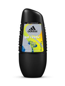 رول ضد تعریق مردانه آدیداس مدل Get Ready حجم 50 میلی‌ لیتر Adidas Get Ready Roll-On Deodorant For Men 50ml