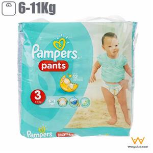 پوشک پمپرز مدل Pants سایز 3 بسته 26 عددی Pampers Pants Size 3 Diaper Pack of 26