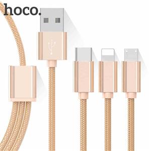 کابل تبدیل USB به لایتنینگ/microUSB/USB-C هوکو مدل X2 Rapid طول 1 متر