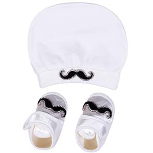 ست کلاه و پاپوش نوزادی ال جی مدل Little Gift Black LG Baby Hat and Footwear Set 