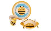 ظرف غذای کودک بامبو 5 پارچه طرح زنبور عسل