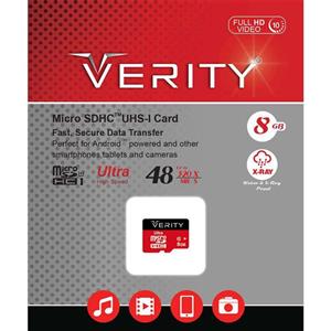 کارت حافظه microSDHC وریتی کلاس 10 استاندارد UHS-I U1 سرعت 48MBps همراه با آداپتور SD ظرفیت 8 گیگابایت