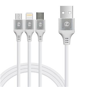 کابل تبدیل USB به لایتنینگ و microUSB و type-c زیکن مدل T33 به طول 1.2 متر Zeceen T33 USB To Lightning And microUSB And type-c Cable 1.2m