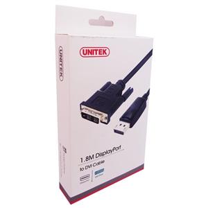 کابل مبدل DisplayPort به درگاه نر DVI یونیتک مدل Y-5118BA به طول 1.8 متر Unitek Y-5118BA DisplayPort to DVI Male Converter Cable 1.8m