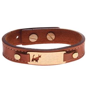 دستبند چرمی دوک طرح اردیبهشت مدل 6-909 Duk Ordibehesht 909-6 Leather Bracelet