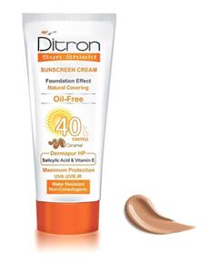 کرم ضد آفتاب رنگی فاقد چربی دیترون مدل Caramel SPF40 حجم 40 میلی لیتر Ditron Caramel Sunscreen Cream SPF40 50ml