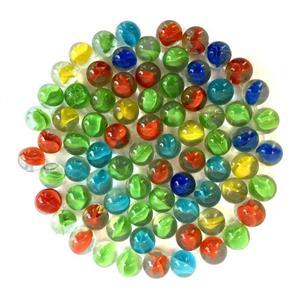 تیله شیشه ای گلدونه مدل سه پر چندرنگ بسته 100 عددی Goldooneh Colorful Three Blades Glassy Marbles 100pcs 