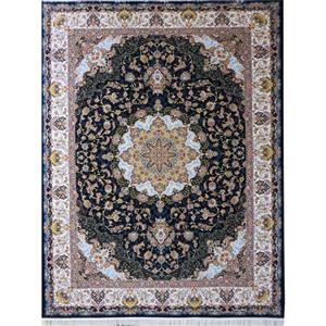 فرش ماشینی پارسه کدFSM106 زمینه سورمه ای Machine Made Carpet Parse Darkblue FSM106 