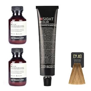 مجموعه رنگ مو اینسایت مدل Incolor شماره 7.0 همراه با 2 عدد اکسیدان 9 درصد 100 میلی لیتر Insight Number Hair Color With Two Pieces Percent Oxidant 100ml 