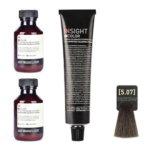 مجموعه رنگ مو اینسایت مدل Incolor شماره 5.07 همراه با 2 عدد اکسیدان 9 درصد 100 میلی لیتر Insight Number Hair Color With Two Pieces Percent Oxidant 100ml 