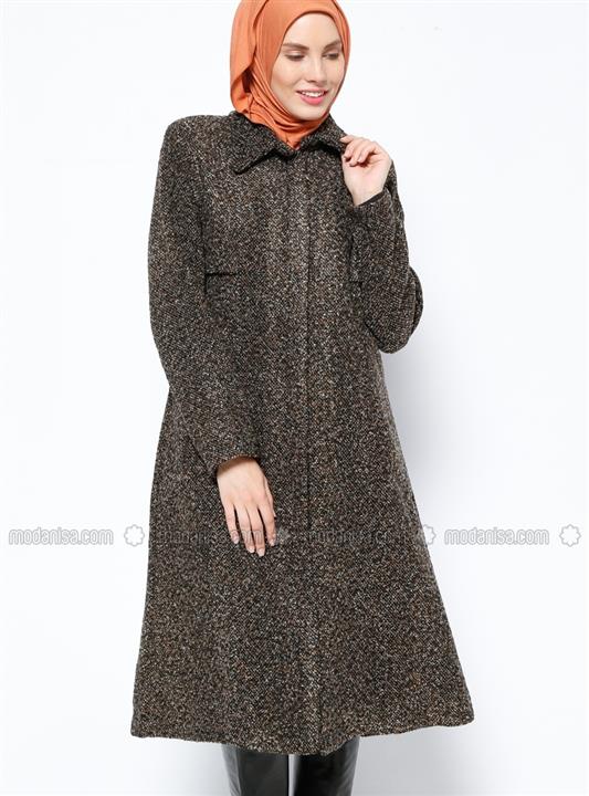 پالتو زنانه قهوه ای ساده   Everyday Basic 238137