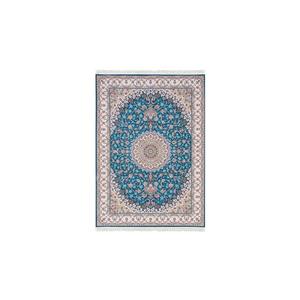 فرش ماشینی شاهکار مشهد طرح 360102 زمینه آبی اطلسی