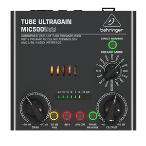 پری آمپلی فایر بهرینگر مدل MIC500USB Audiophile Vacuum Tube Behringer MIC500USB Audiophile Vacuum Tube Preamplifier