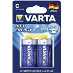 Varta High Energy Alkaline LR14 C Battery - Pack of 2