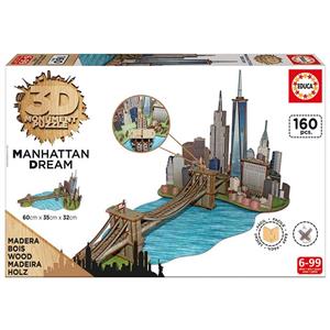 پازل سه بعدی 160 تکه ادوکا مدل Wooden Manhattan Dream Educa 3D Wooden Manhattan Dream Puzzle 160 Pcs