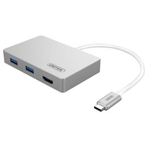 هاب USB 3.0 سه پورت و تبدیل HDMI 4K با رابط USB Type-C یونیتک مدل Y-3707                                         Unitek Y-3082B Type-C 3 Port USB 3.0 Hub With 4k HDMI Converter