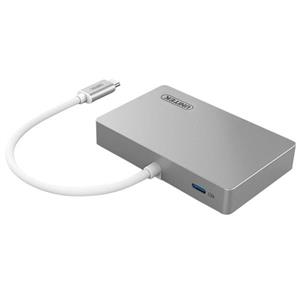 هاب USB 3.0 سه پورت و تبدیل HDMI 4K با رابط USB Type-C یونیتک مدل Y-3707                                         Unitek Y-3082B Type-C 3 Port USB 3.0 Hub With 4k HDMI Converter 