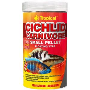 غذای ماهی تروپیکال مدل Cichlid Carnivore Small Pellet وزن 90 گرم Tropical Fish Food 90g 