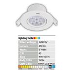 لامپ ال ای دی سقفی توکار 5 وات تی سی ال مهتابی مدل Spot Light نوردهی 450 لومن