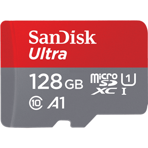 کارت حافظه microSDXC سن دیسک مدل Ultra  کلاس10 و A1 استاندارد UHS-I U1 سرعت 100MBps 667X همراه با آداپتور SD ظرفیت 128 گیگابایت Sandisk Ultra UHS-I U1 Class 10 microSDXC With Adapter 128GB