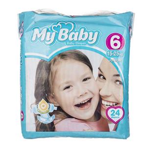 پوشک مای بیبی مدل Chamomile سایز 6 بسته 24 عددی My Baby Chamomile Size 6 Diaper Pack of 24