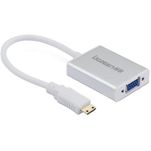 مبدل mini HDMI به VGA و انتقال صدا 3.5 میلی متری یوگرین مدل 40217 Ugreen 40217 mini HDMI To VGA and 3.5mm Audio Converter