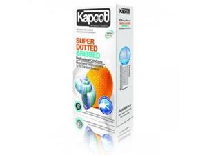 کاندوم کاپوت مدل Super Dotted And Ribbed بسته 12 عددی Kapoot Condoms 12PSC 