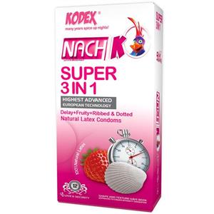 کاندوم تاخیری میوه ای مدل Super 3 In 1 کدکس 12 عددی