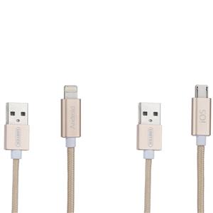 کابل تبدیل USB به لایتنینگ/Micro-USB یونیتک مدل Y-C4023GD طول 1.5 متر Unitek Y-C4023GD USB To Micro-USB/Lightning Cable 1.5m