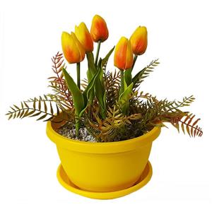 گلدان گل برتاریو مدل لاله زرد Bertario Yellow Tulip Flower Vase