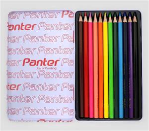 مداد رنگی جعبه فلزی 12 رنگ پنتر Panter MCP 101-12 Color Pencil