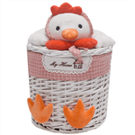 Elegant Rooster Chick Straw Baskets Size Medium