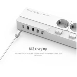 چندراهی برق اوریکو مدل OSJ-4A5U-EU Orico OSJ-4A5U-EU Power Strip