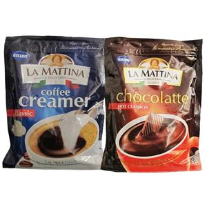 بسته هات چاکلت لاماتینا مدل Hot Classico به همراه پودر شیر Coffee Creamer La Mattina with Chocolatte 