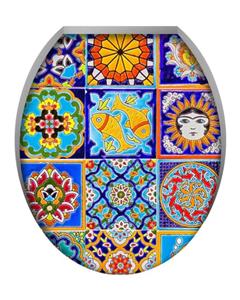 استیکر سه بعدی سرویس بهداشتی ژیوار طرح کاشی ایرانی Zhivar Persian Tiles 3D Toilet Sticker