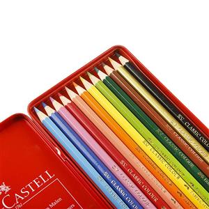 مداد رنگی ‌فلزی قرمز 12 رنگ فابرکاستل‌ 