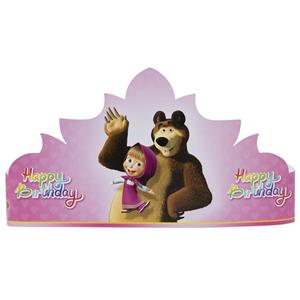 تاج تولد مدل Masha And The Bear بسته 6 عددی Masha And The Bear Birthday Crown Pack Of 6